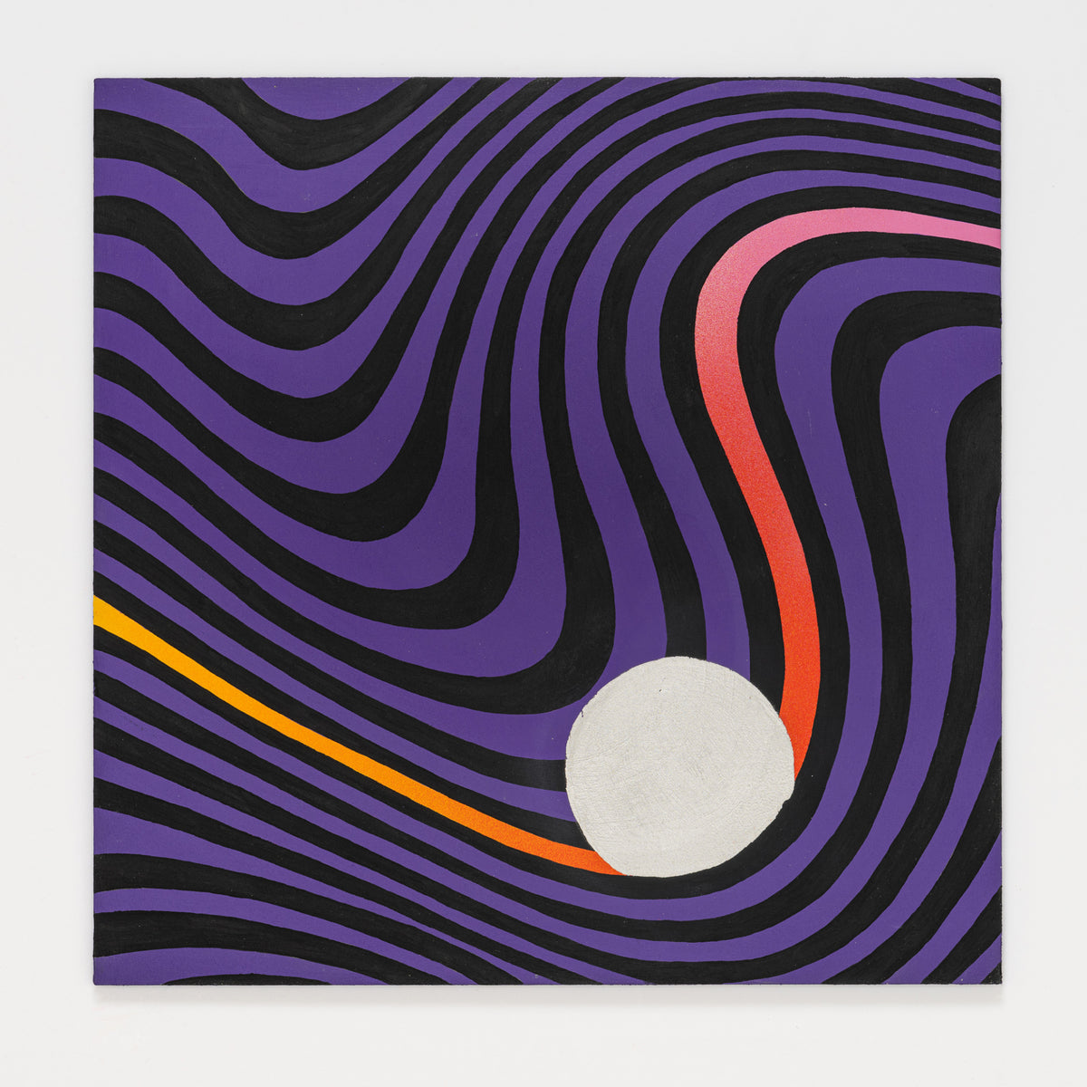 Bobby Adams's panel reinterpreting Currents by Tame Impala, 12 by 12 inch plywood, from The LP Show 2026