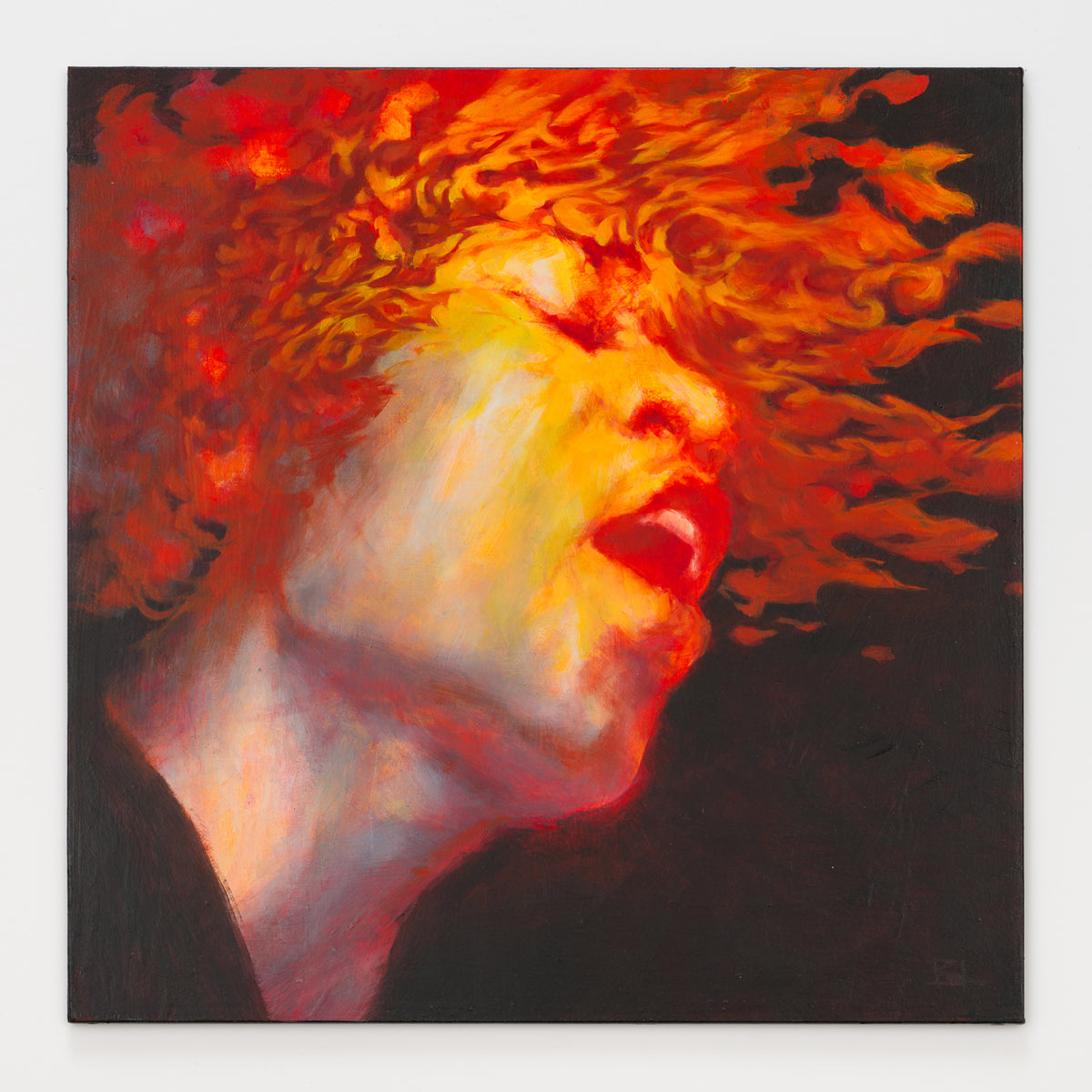 Brin Levinson's panel reinterpreting Electric Ladyland by Jimi Hendrix, 12 by 12 inch plywood, from The LP Show 2026