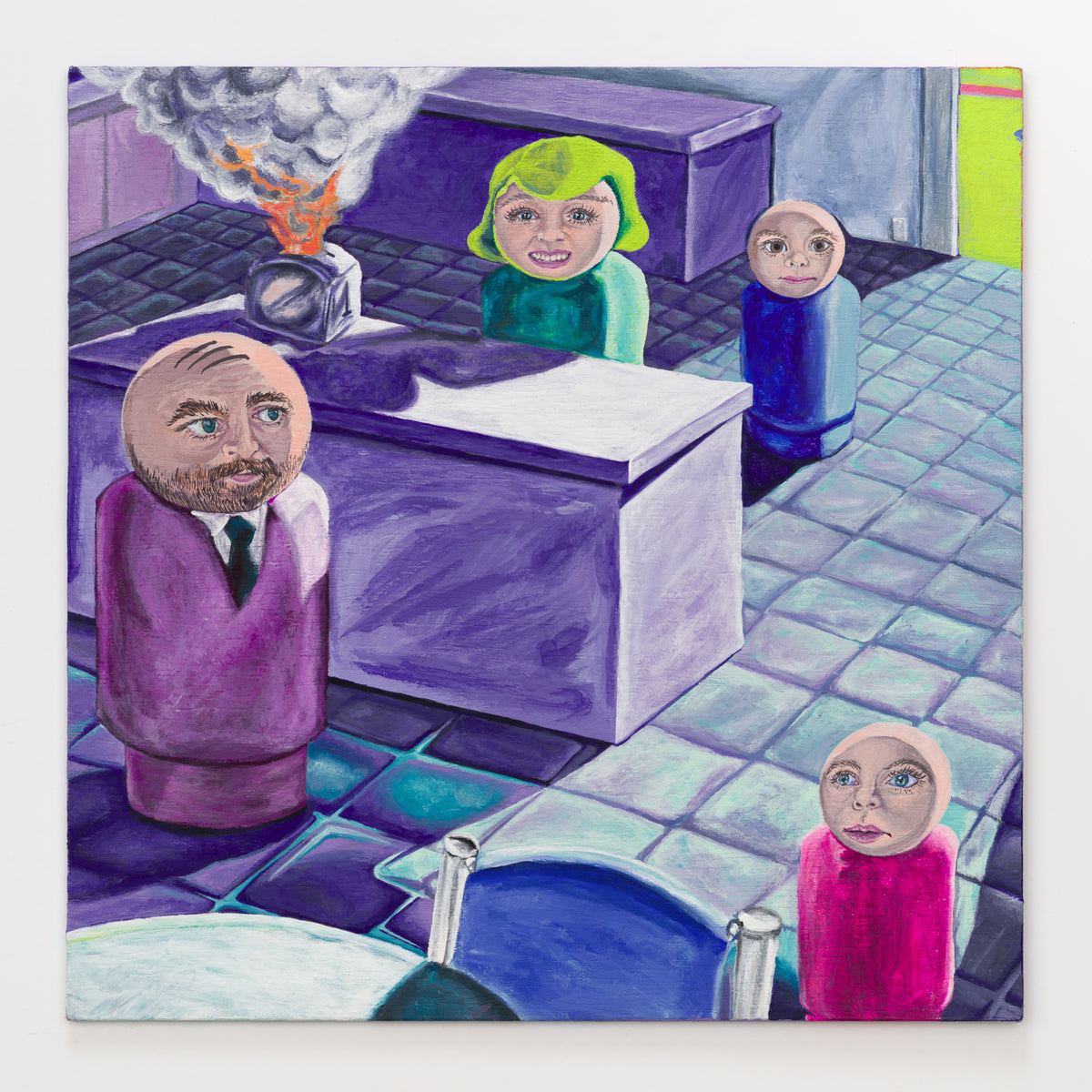 Chelsea Anderson's panel reinterpreting Diary by Sunny Day Real Estate, 12 by 12 inch plywood, from The LP Show 2026