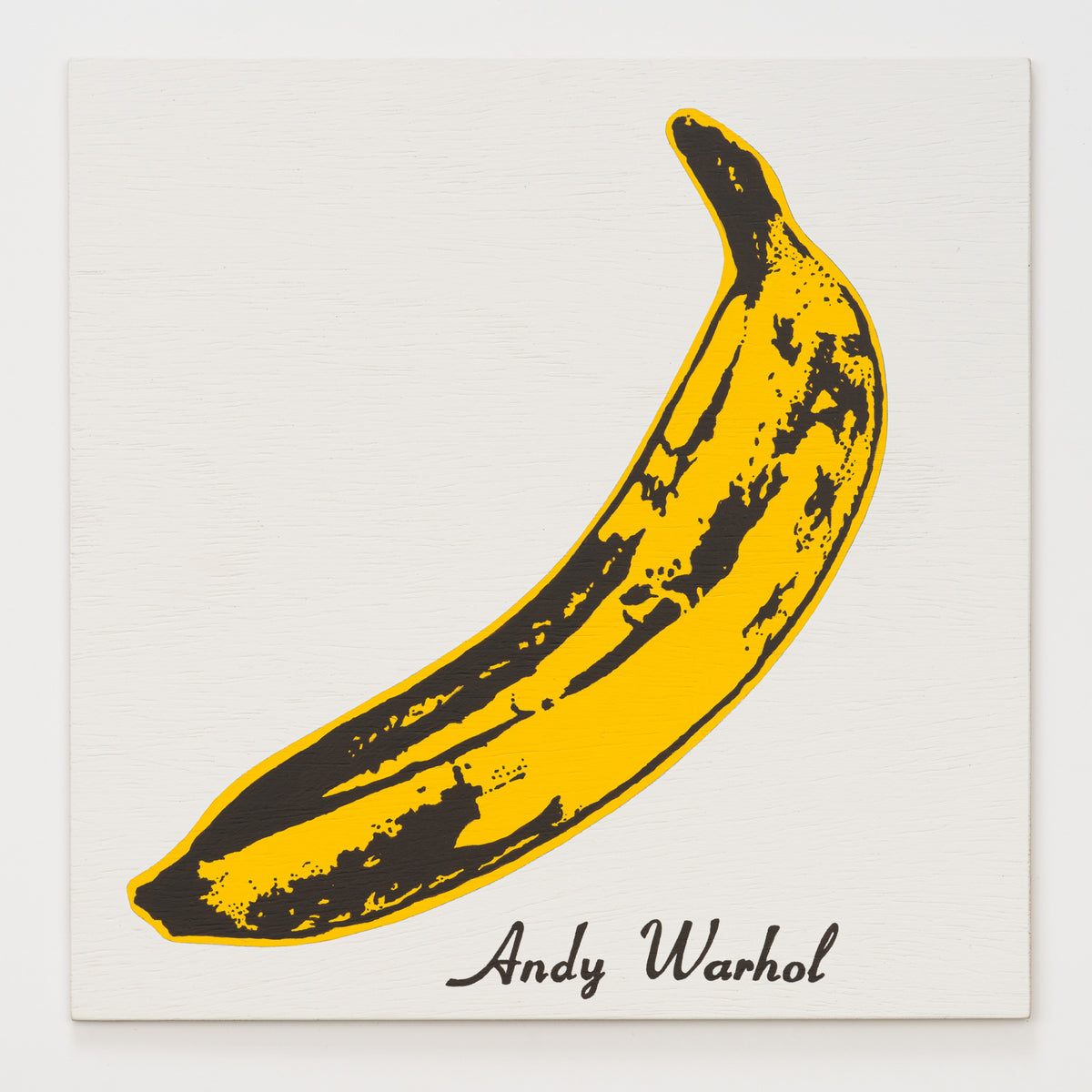 Chris Cassimatis's panel reinterpreting Self Titled by The Velvet Underground & Nico, 12 by 12 inch plywood, from The LP Show 2026