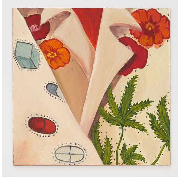 Claire Elliott's panel reinterpreting Return of the Grievous Angel by Various Artists, 12 by 12 inch plywood, from The LP Show 2026, panel two of two
