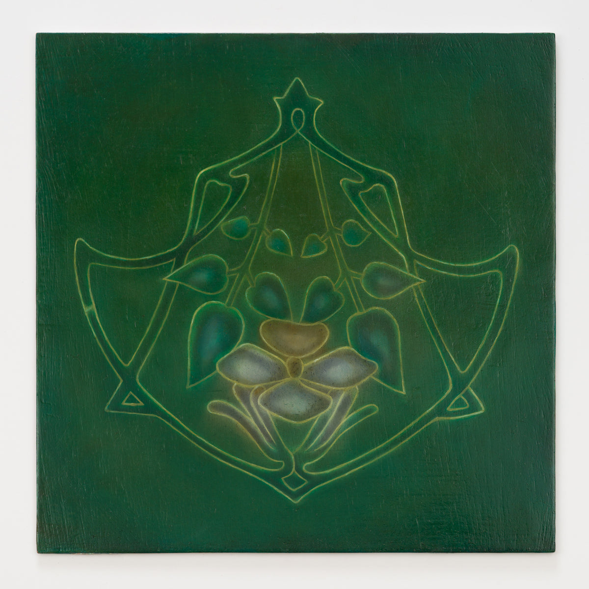David Stein's panel reinterpreting Four Great Points by June of 44, 12 by 12 inch plywood, from The LP Show 2026