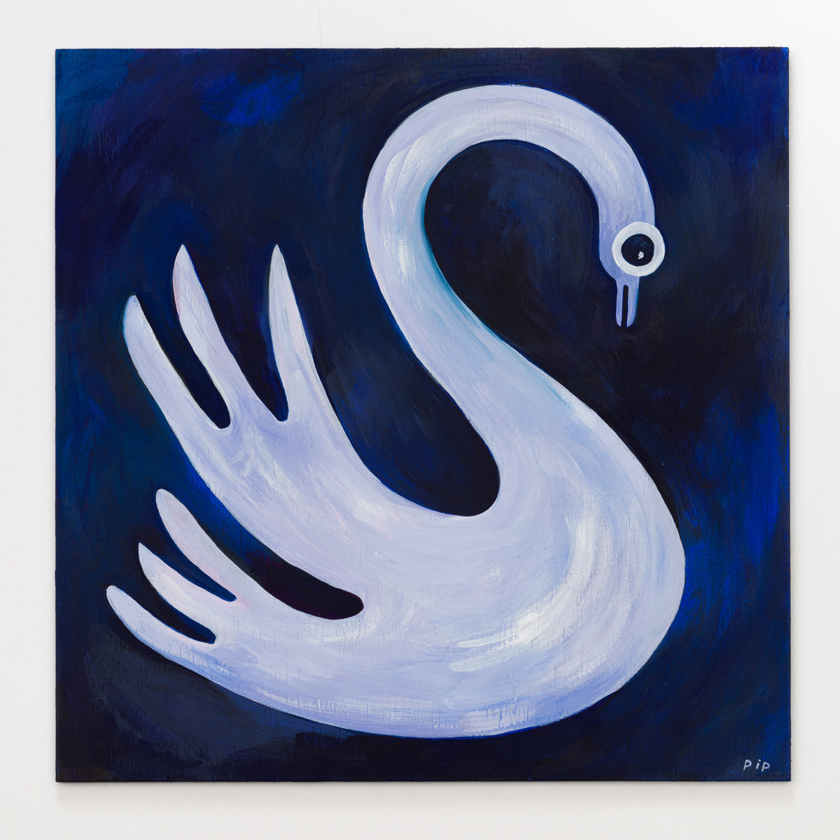 Emi Tan's panel reinterpreting Among My Swan by Mazzy Star, 12 by 12 inch plywood, from The LP Show 2026