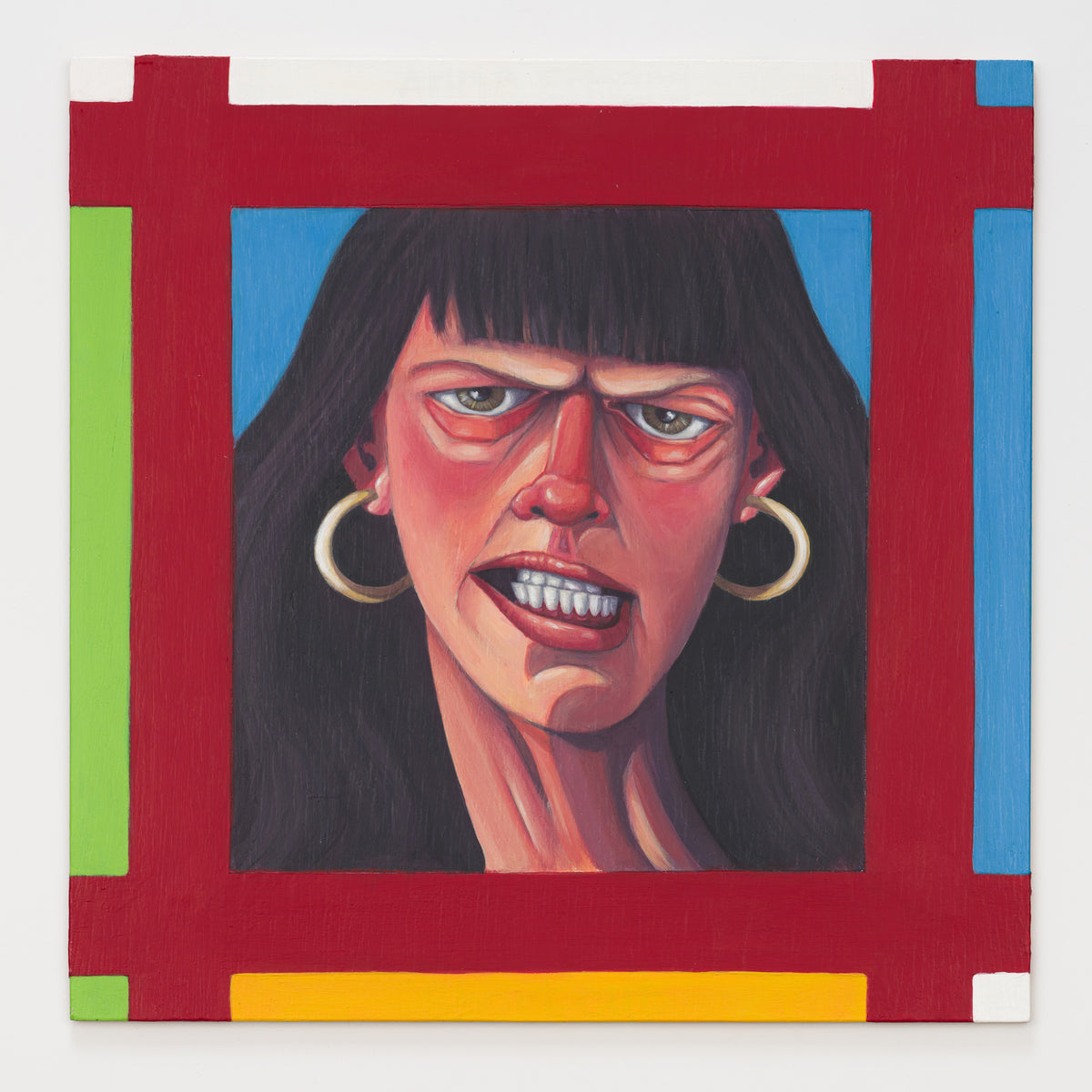 Faith Brown's panel reinterpreting Short Cut by Anna Erhard, 12 by 12 inch plywood, from The LP Show 2026
