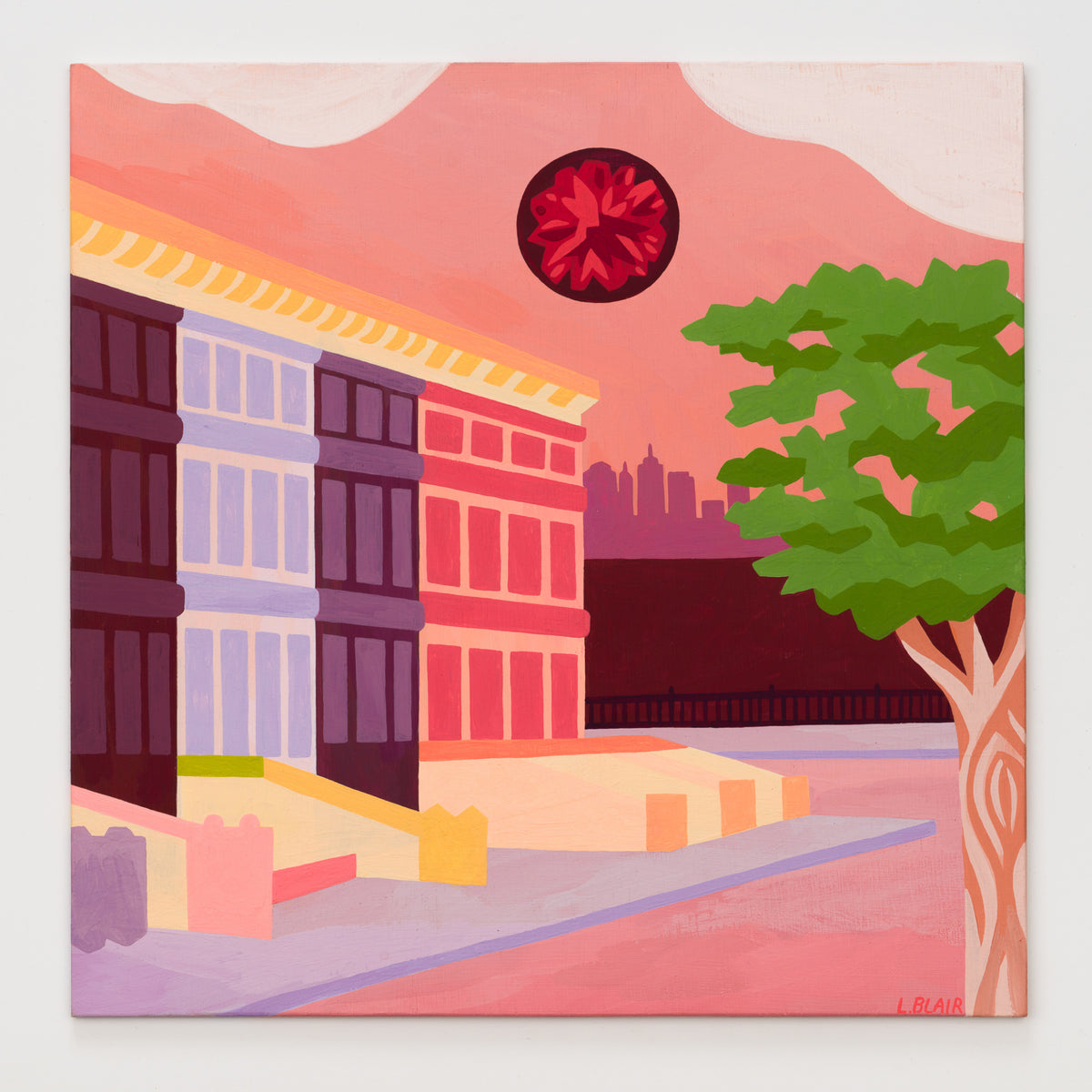 Lauren Blair's panel reinterpreting I'm Wide Awake It's Morning by Bright Eyes, 12 by 12 inch plywood, from The LP Show 2026