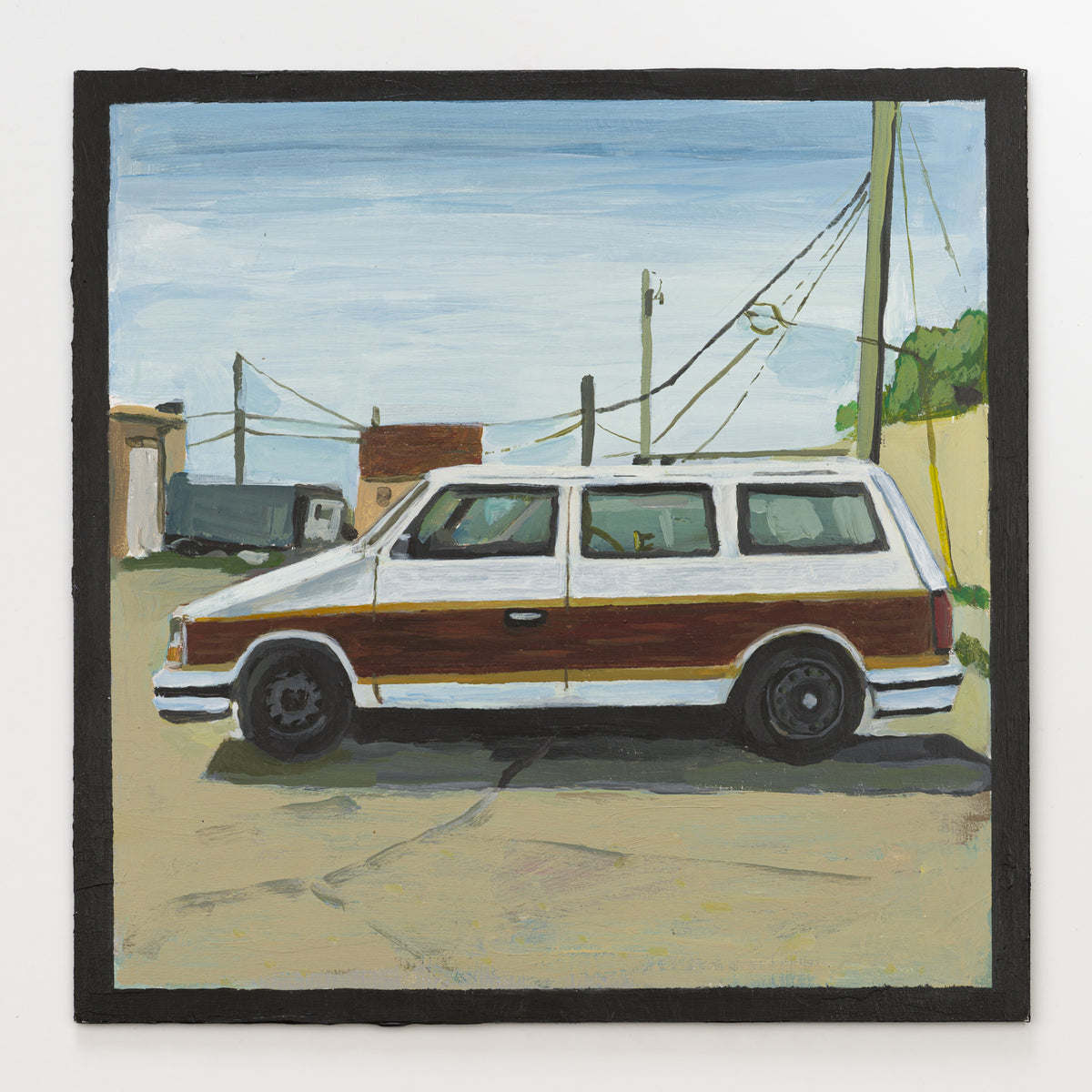 Lena Fridman's panel reinterpreting El Camino by The Black Keys, 12 by 12 inch plywood, from The LP Show 2026