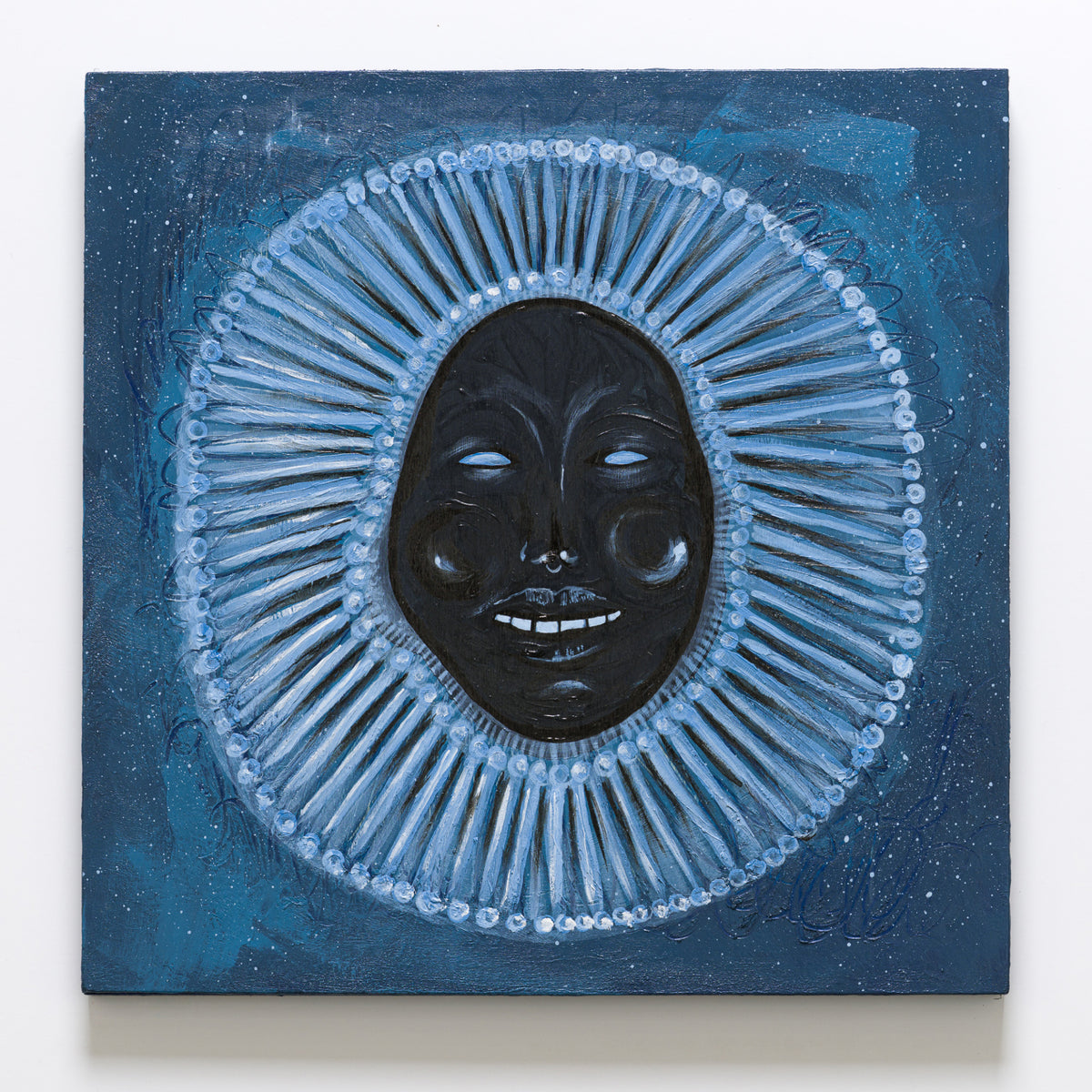 Marina De Salis's panel reinterpreting Awaken My Love by Childish Gambino, 12 by 12 inch plywood, from The LP Show 2026