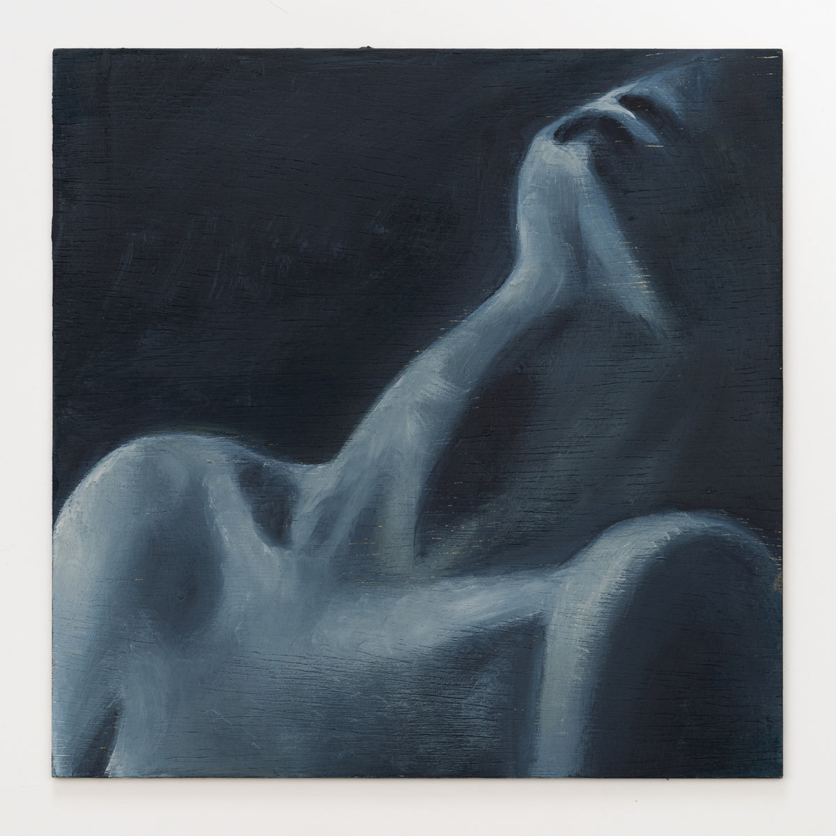 Marjorie Snyder's panel reinterpreting Woman by Rhye, 12 by 12 inch plywood, from The LP Show 2026