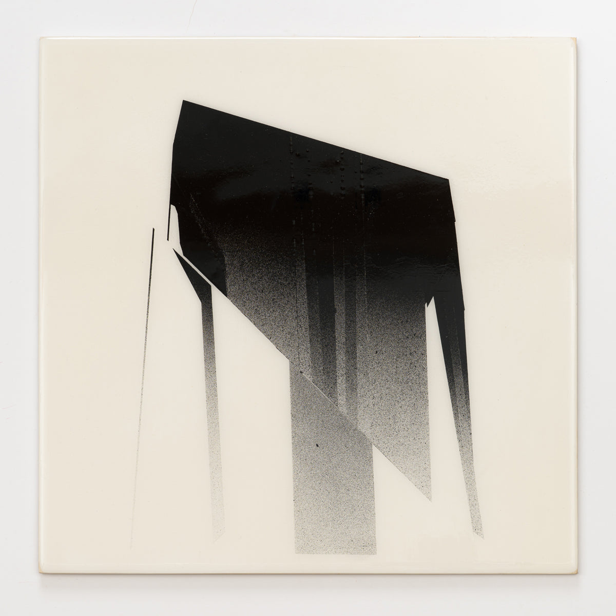 Nate Moss's panel reinterpreting Hollowed by Ital Tek, 12 by 12 inch plywood, from The LP Show 2026