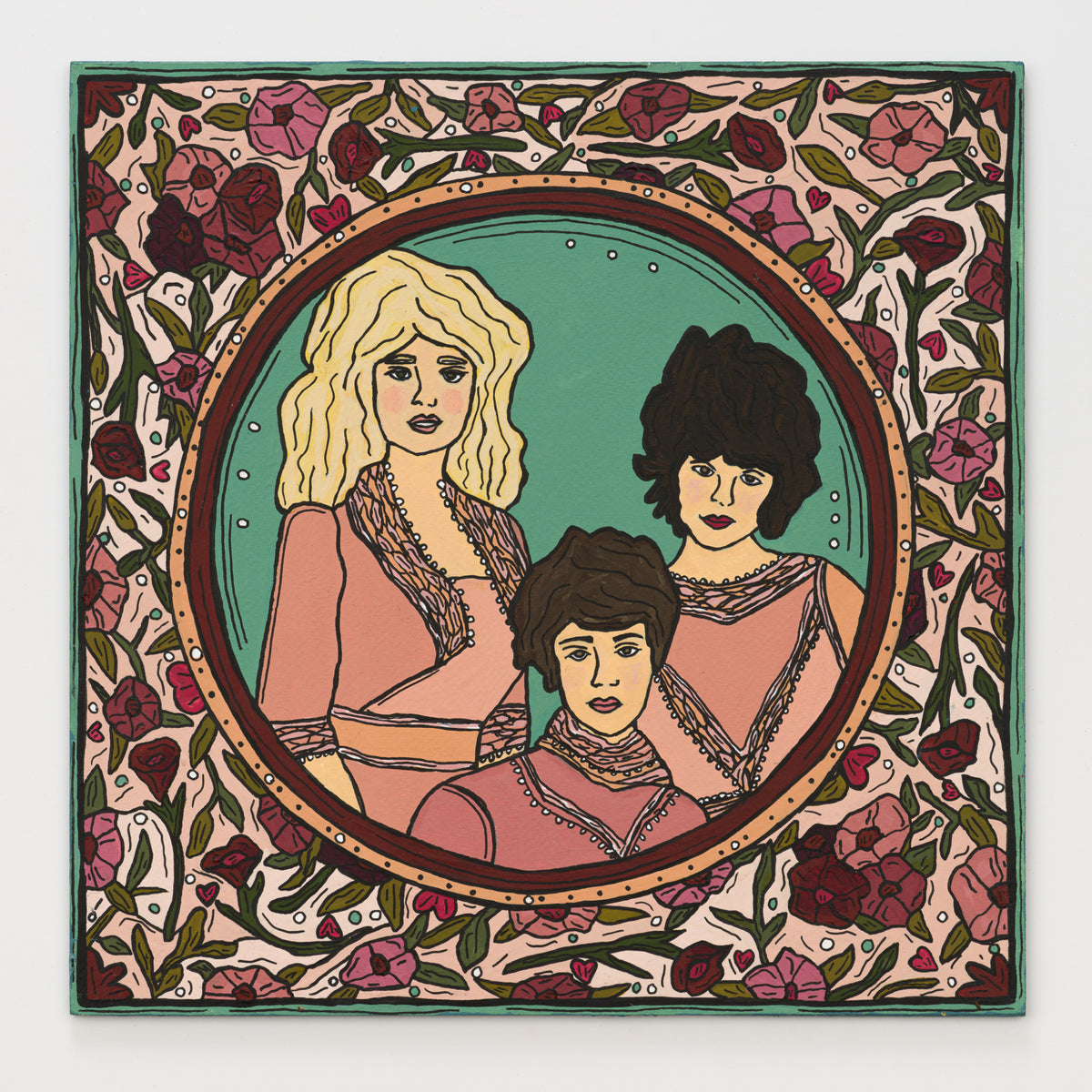 Sarah Wentz's panel reinterpreting Farther Along by Trio, 12 by 12 inch plywood, from The LP Show 2026